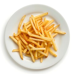 Tasty french fries isolated on white background