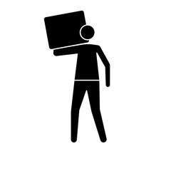man carrying box icon