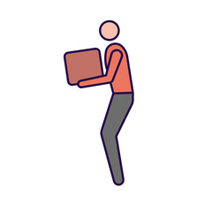 man carrying box icon