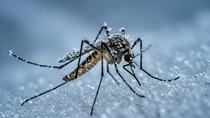 Closeup photo of a frozen mosquito macro 35mm Generated Ai, 980987