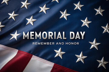 Memorial Day Tribute with American Flag and Honoring Text