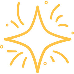 Hand drawn Gold Sparkling star ornament
