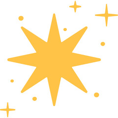 Hand drawn Gold Sparkling star ornament