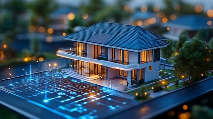 A Modern House Displaying Smart Home Technology Concepts Excellently