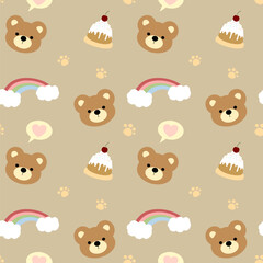 seamless pattern with teddy bear