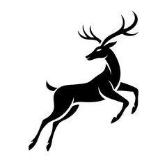 Obraz premium Majestic deer standing icon with detailed antlers and elegant posture.