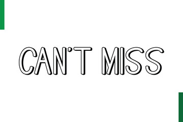  Can’t Miss sale text in typography saying