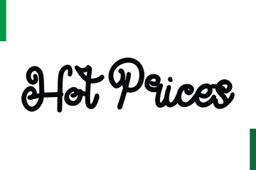 Hot Prices sale text in typography saying