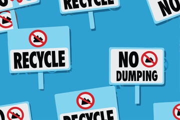 Fototapeta premium -seamless-pattern-of-environmental-warning-signs-l.eps