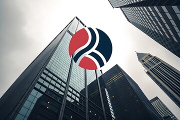 Modern Corporate Design Abstract Logo on Sleek Skyscrapers