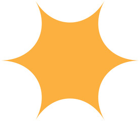 Futuristic sparkle star icon. Abstract cool shine effect sign yellow flat vector. Flash symbol. Template for posters, projects, banners, logo and business cards isolated on transparent background.