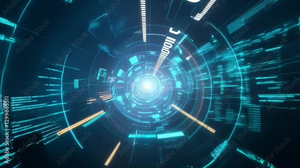 Aufkleber Big data and compute power concept with virtual servers in data center
