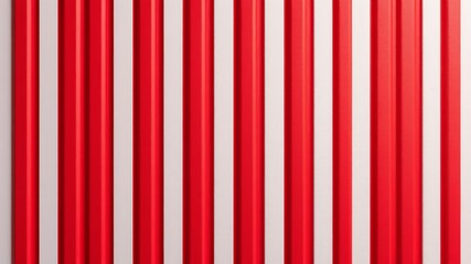 Striking red and white striped wall with a bold design creating a vibrant and energetic atmosphere