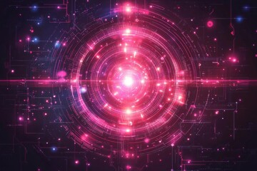 Obraz premium Abstract Glowing Pink Circular Design