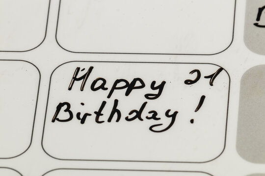 Celebration note wishing a joyful 21st birthday with personal touch - Powered by Adobe