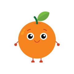 Funny orange with white background