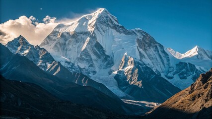 Fototapeta premium Majestic Snow-Capped Himalayan Peak with Pristine Glaciers V1