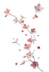 Beautiful and romantic hand-painted flying floating petal elements without cutout