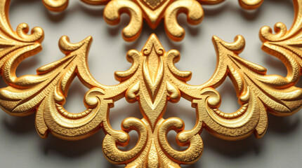 Fototapeta premium Golden decorative element, cut out