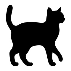 black cat icon isolated PNG transparent