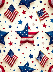 Obraz premium Amazing An excellent pattern for products on a patriotic theme for national holidays new falce image