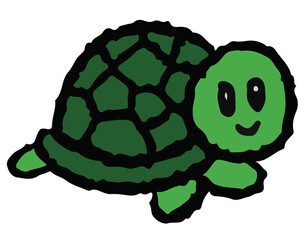 Hand drawn crayon illustrations of turtle for animal, zoo, souvenir shop, cartoon characters, comic, mascot, cute patch, shirt print, sticker, plush toy, kid doll, trip, travel, vacation, vet, icon