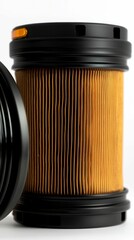 Pleated Filter with Black Casing for Vehicle Motor Engine Component Replacement Accessory Close Up Shot