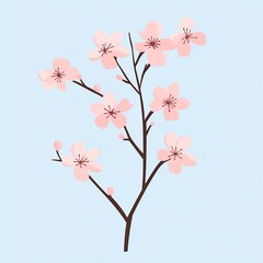 cherry blossom branch with soft pastel background
