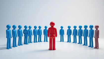 Group dynamics exploration studio 3d illustration minimalist eye-level social interaction