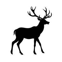 Modern deer emblem with symmetrical and artistic design.