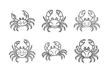  KDP colouring book Walking and Defensive Crabs Bundle Vector outline
