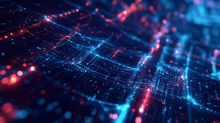 Fototapeta premium Fiber optics background with light spots