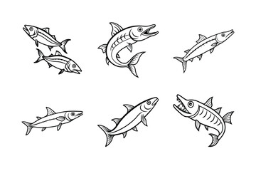 outline Aggressive and Speeding Barracuda