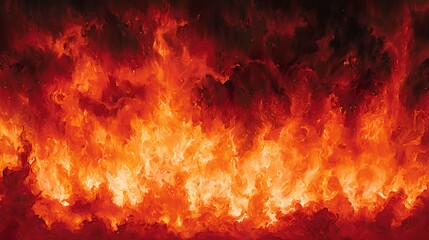 Fiery Orange and Red Flames Inferno Background