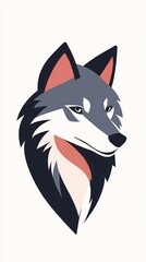 Obraz premium wild grey wolf animal digital art minimal style