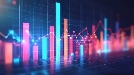 High-Tech Futuristic Blueprint Featuring Data Charts, Network Links, and Analytic