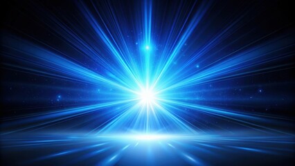 Obraz premium A vibrant blue flare light illuminates a dark background, casting an ethereal glow on the surrounding shadows, creating a mesmerizing visual effect, flare, abstract