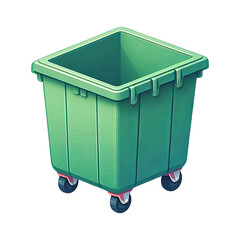 Waste skip isolated on transparent background