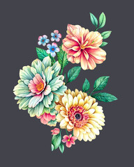 floral background with colorful flowers