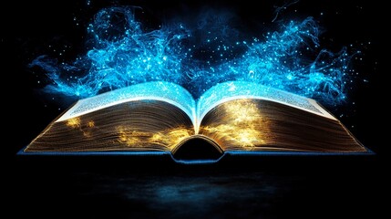 magical open book with speel for dark magic  