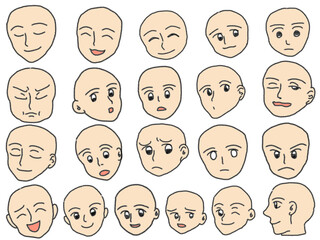 set of faces