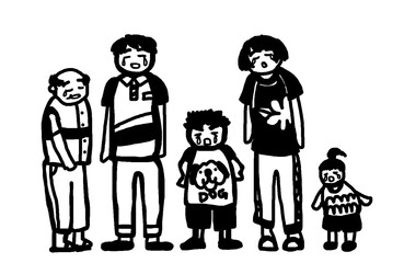 sad family silhouettes