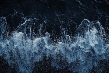 Dynamic Ocean Waves Crashing with Vibrant Blue Foam and Water Spray