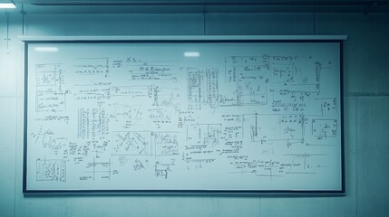 Advanced Mathematical Formulas and Calculations on Whiteboard