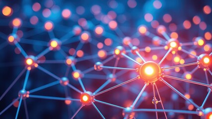 Abstract High-Tech Network Connections with Glowing Nodes and Links