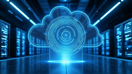 Obraz premium Azure cloud computing architecture illustrating data transmission system