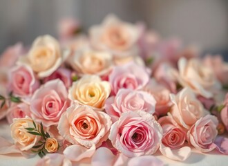 Fototapeta premium Pastel Pink Roses Close Up