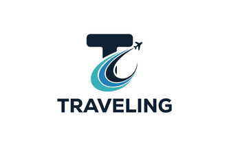 A creative and modern air travel logo featuring the initial letter 