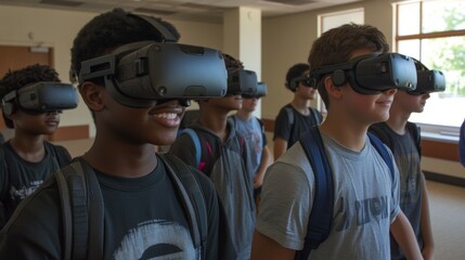Enhancing Education: Students Engaging in Immersive Learning with Virtual Reality Headsets