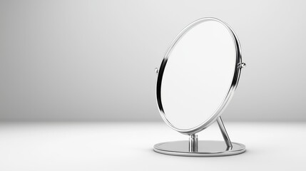 Fototapeta premium Elegant minimalism, a mirror's reflection on pristine white surface discover